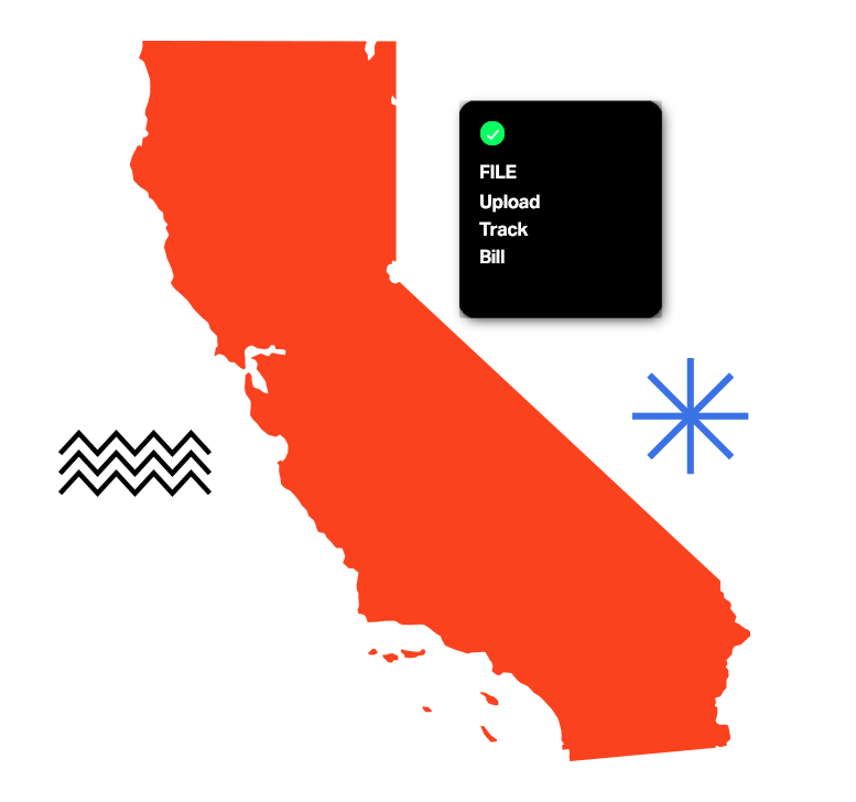 MyFileRunner dashboard options for Californa efiling services