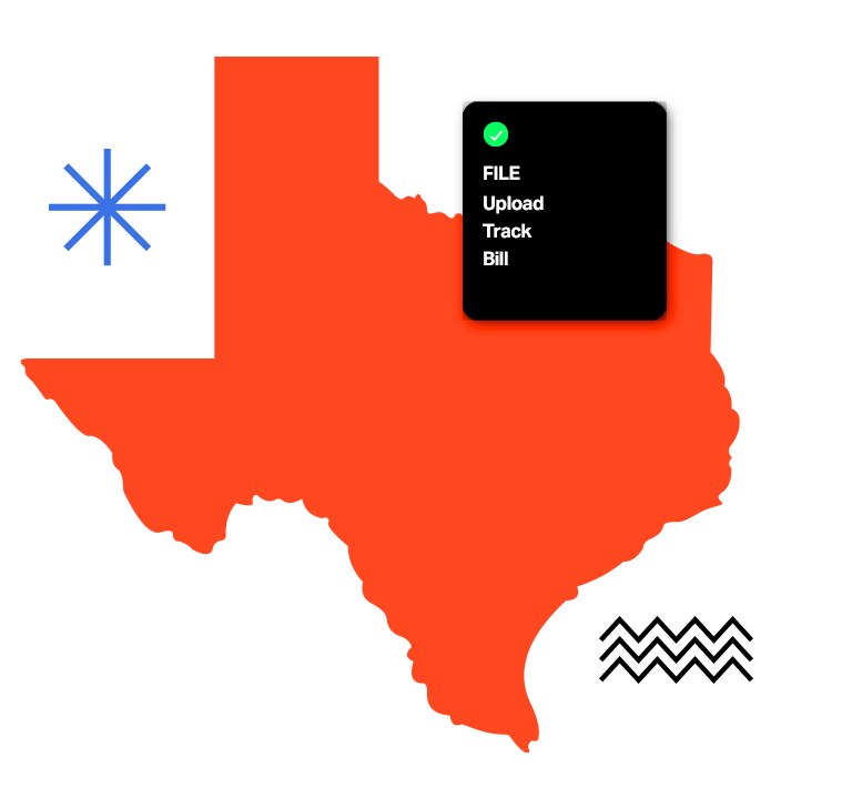 MyFileRunner dashboard options for Texas efiling services